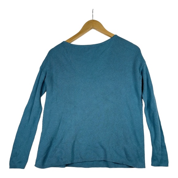 J. Jill Women's Sweater Blue Dolman Long Sleeve Cable Knit Size XS Petite - Picture 2 of 5